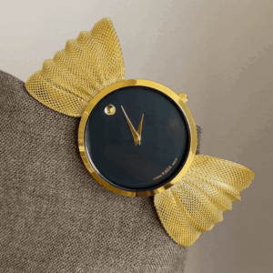 gold_mesh_black_dial_watch_women.gif Gold Mesh Black Dial Watch for Women ?C Bold Round Large Face