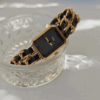 Gold Woven Chain Watch for Women ?C Black Dial Elegant Bracelet